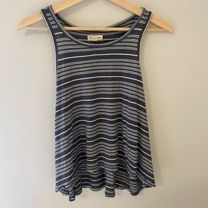 Gray and white striped tank top